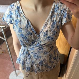 Kimchi Blue Urban Ourfitters Floral Wrap Top